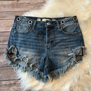 Altar’d State Button Fly Cutoff Frayed Jean Shorts